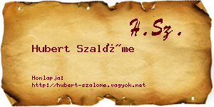 Hubert Szalóme névjegykártya